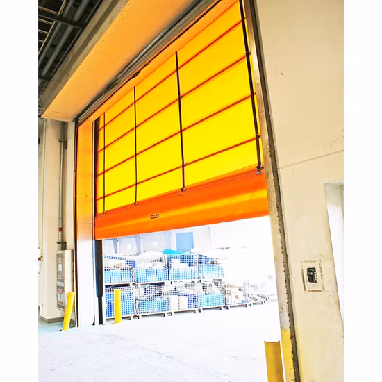 Quick Action Fast Stacking PVC Folding Interior High Speed Rolling Folding Roll up Rapid Fold up Windproof Shutter Door