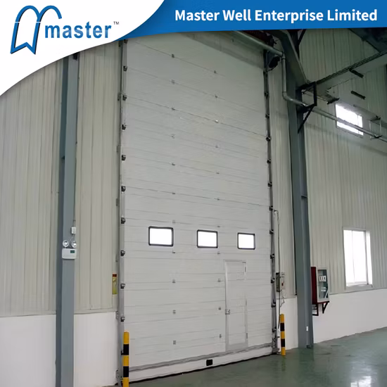 Electrical Commercial Automatic Steel Thermal Insulated High Lifting Roll up Sectional Overhead High Speed Sliding Industrial Doors for Warehouse