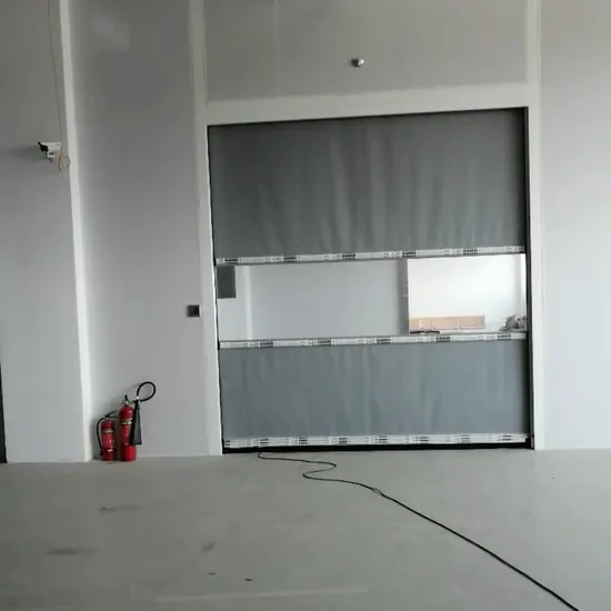 Automatic Rapid PVC Soft Fabric Roller Shutter Door Electric High Speed Performance Fast Action Industrial Remote Control Quick Overhead Rolling Roll up Doors