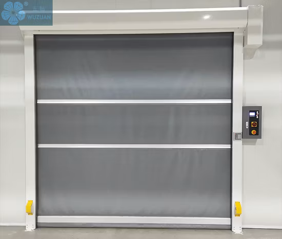 Automatic Rapid PVC Soft Fabric Roller Shutter Door Electric High Speed Performance Fast Action Industrial Remote Control Quick Overhead Rolling Roll up Doors