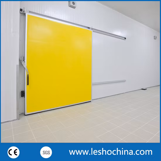 Painel sanduíche de poliuretano industrial automático ou manual com isolamento térmico de aço inoxidável para armazenamento a frio Porta deslizante para armazém de cadeia fria